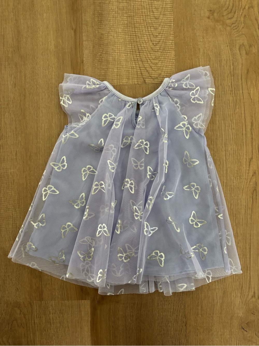 Lavender Butterfly Tulle Overlay & Pastel Plaid Dress and Pink Sash Dresses - Picture 7 of 7
